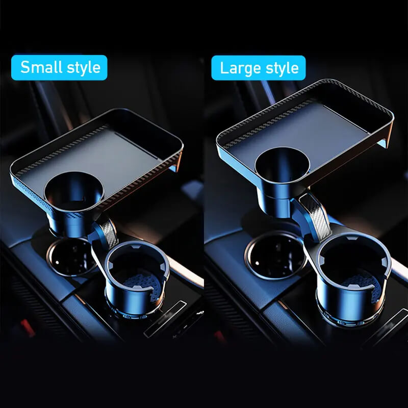 3-In-1 Car Cup Holder Expander with Tray - 360° Rotation