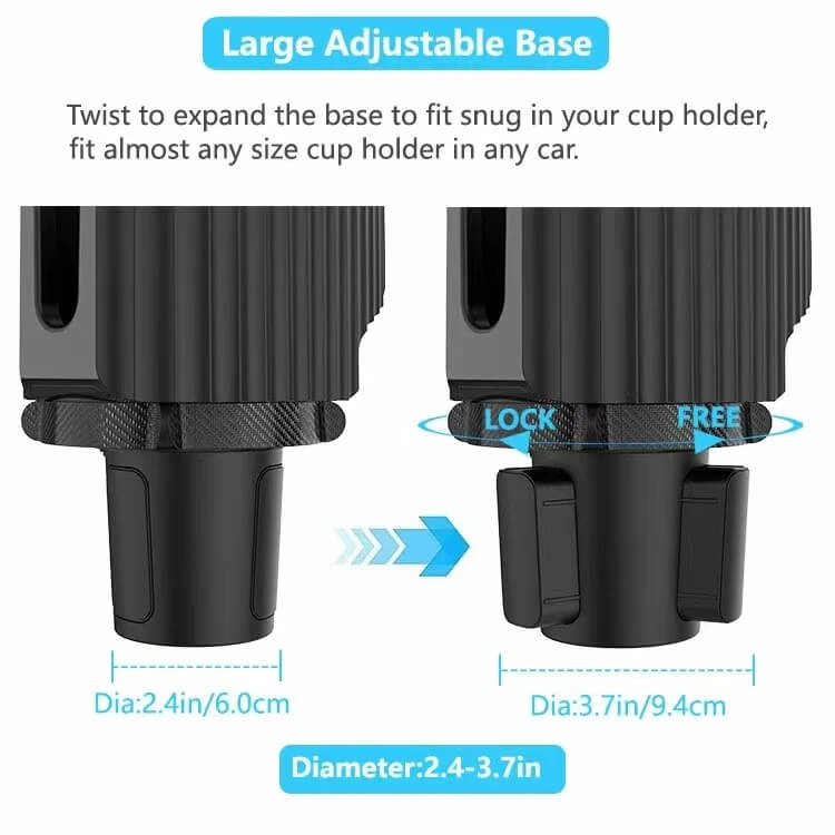 The AUTOBUD 5-in-1 Car Cup Holder with Food Tray & Cell Phone Holder