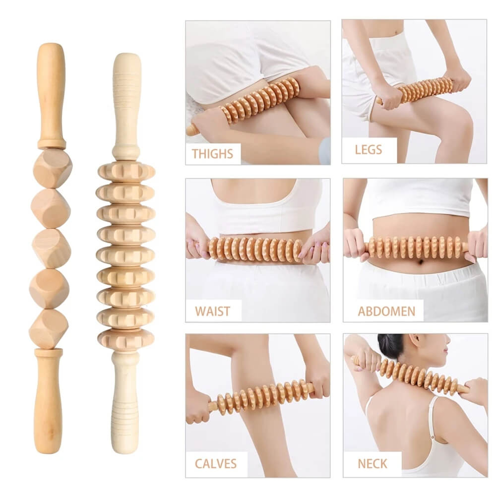 8-PC's Maderoterapia Wooden Body Massager Kit