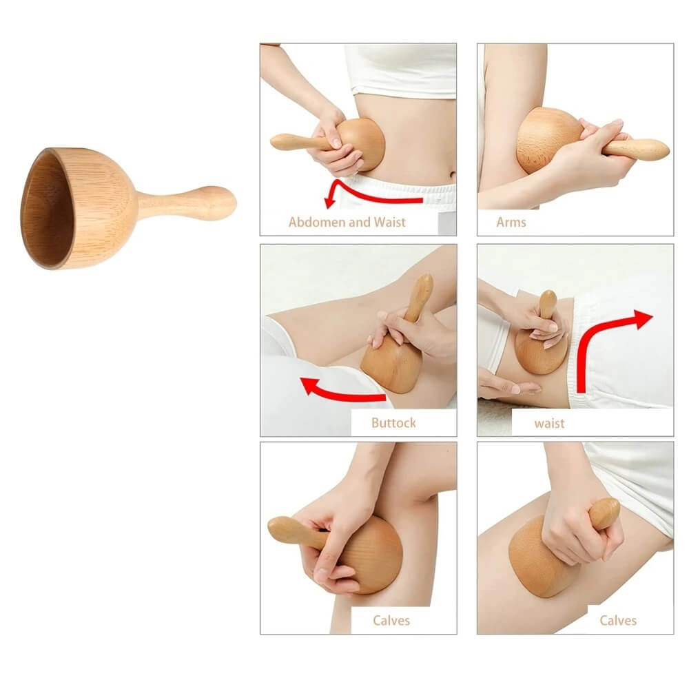 8-PC's Maderoterapia Wooden Body Massager Kit