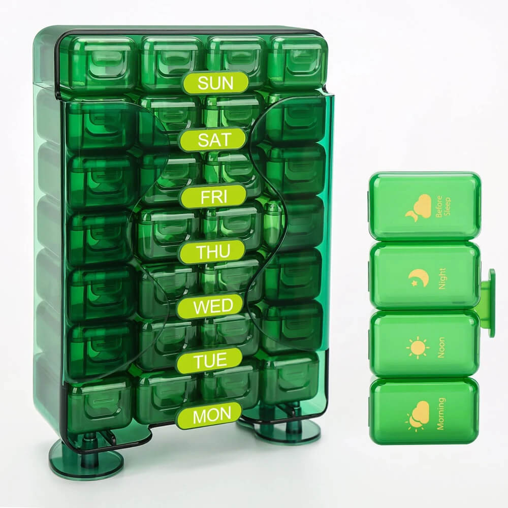 Weekly Pill Organizer - 4 Times a Day