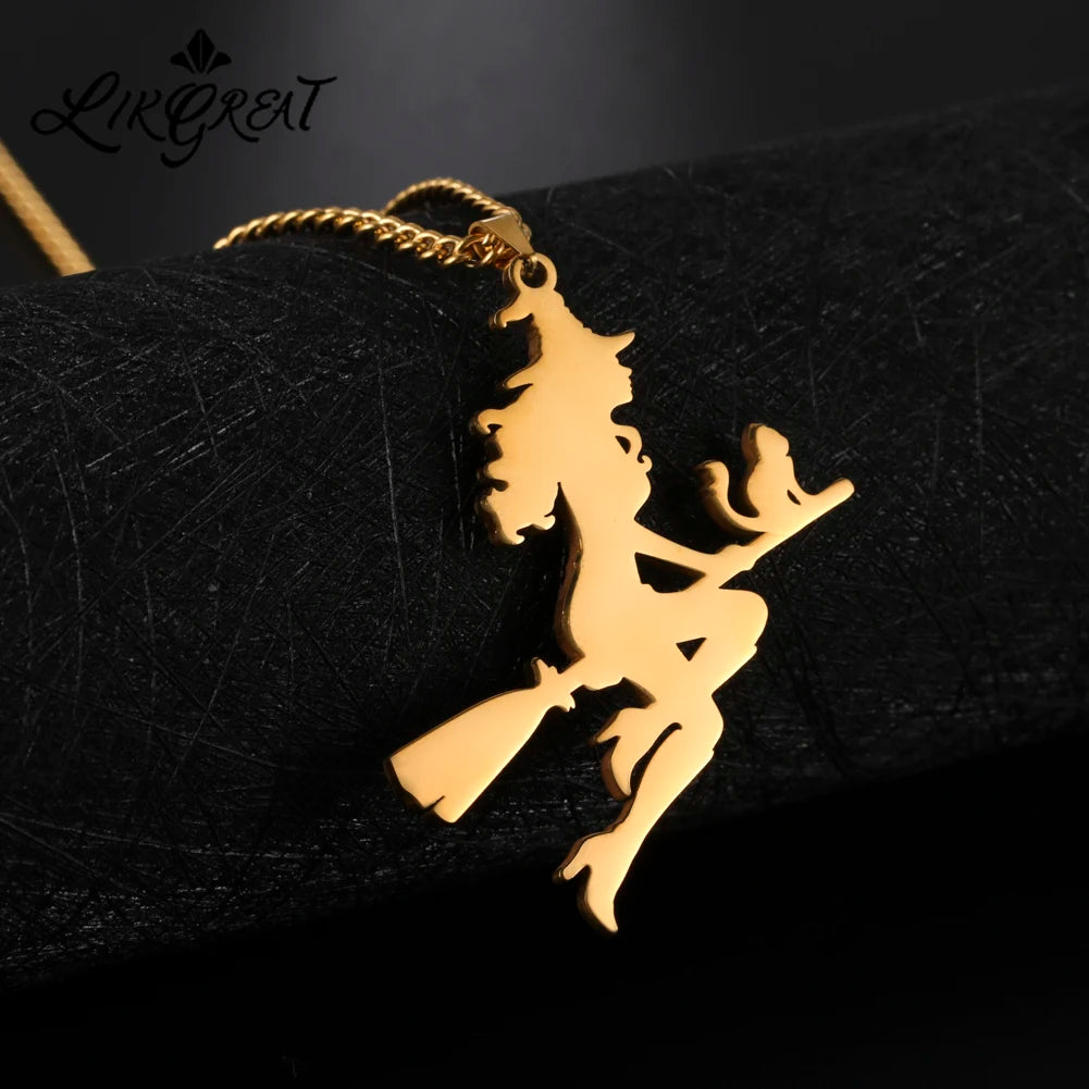 Witch Cat Mom Necklace