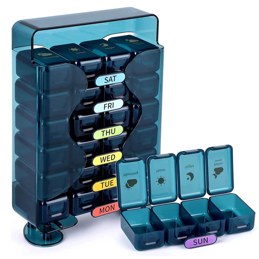 Weekly Pill Organizer - 4 Times a Day