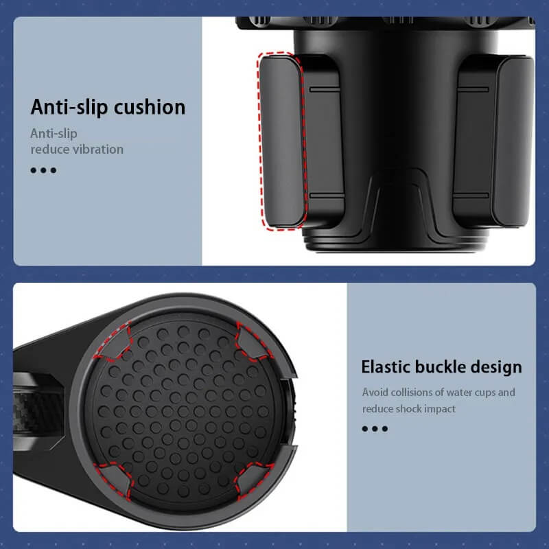 3-In-1 Car Cup Holder Expander with Tray - 360° Rotation