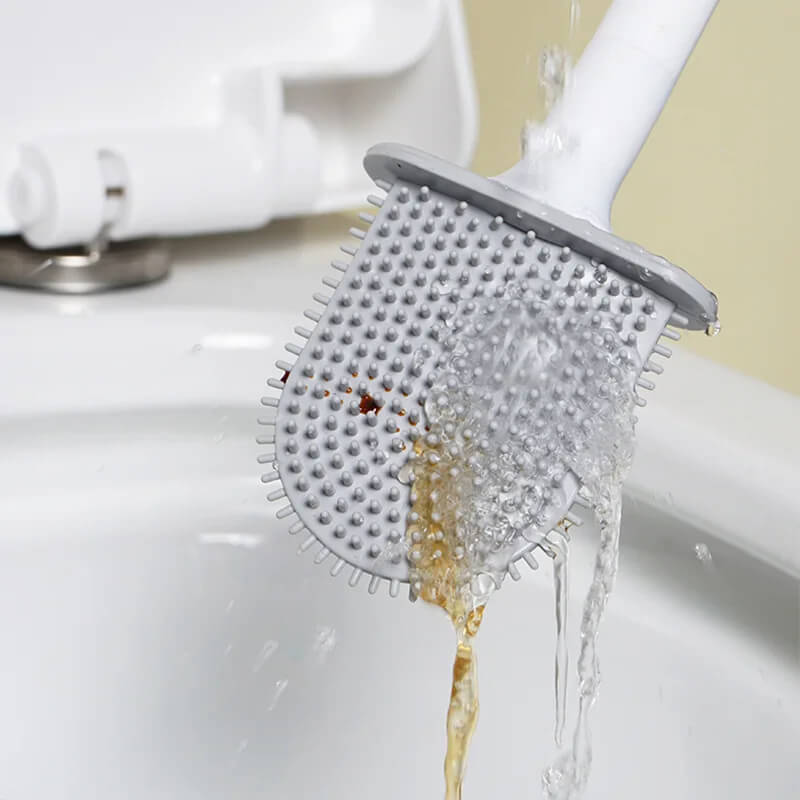 Wall-Mounted Silicone Toilet Brush & Holder