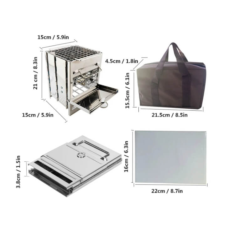 Mini Portable Folding Wood Stove & Grill