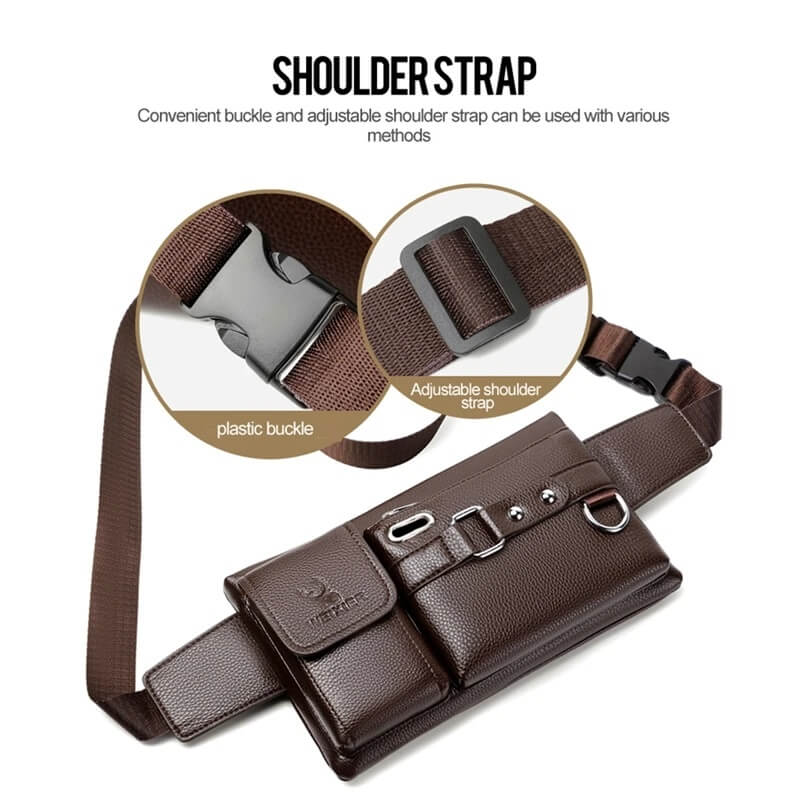 Water-Resistant Vegan Leather Crossbody Bag