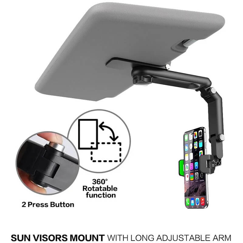 Multifunctional Sun Visor Phone Holder for Car - 360° Rotation