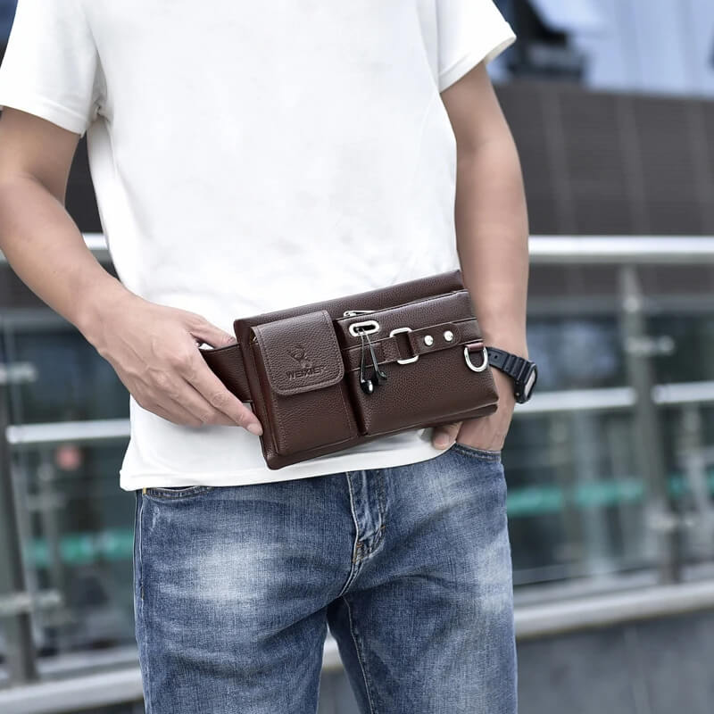 Water-Resistant Vegan Leather Crossbody Bag