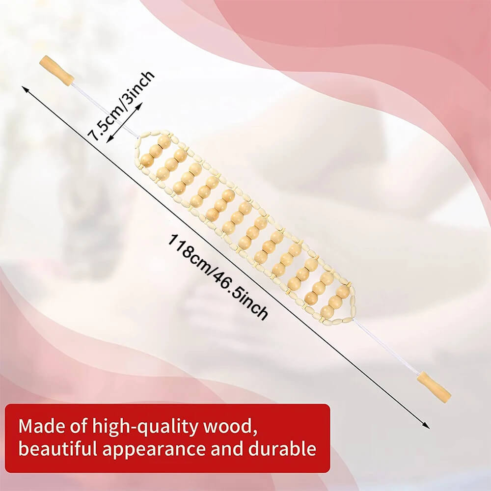 Wood Back Massager Roller Rope
