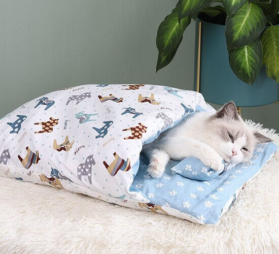 Japanese Cat Bed with a Pillow