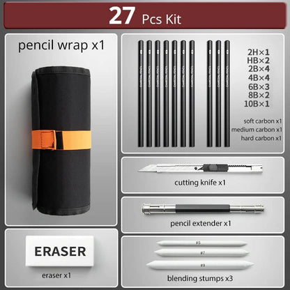 27/38/47-PC's Roll Up Canvas Pencil Wrap