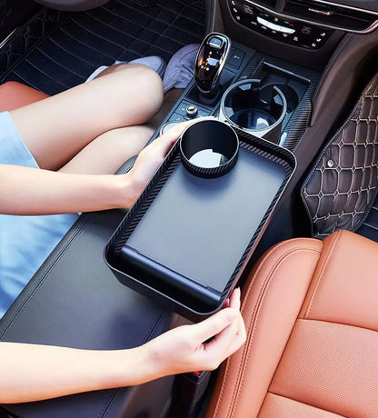 3-In-1 Car Cup Holder Expander with Tray - 360° Rotation