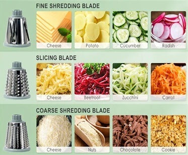 3-in-1 Rotary Slicer, Shredder & Grater