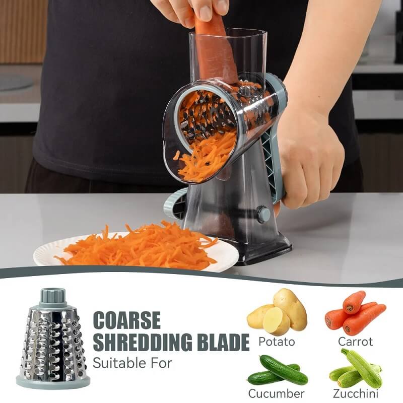 3-in-1 Rotary Slicer, Shredder & Grater