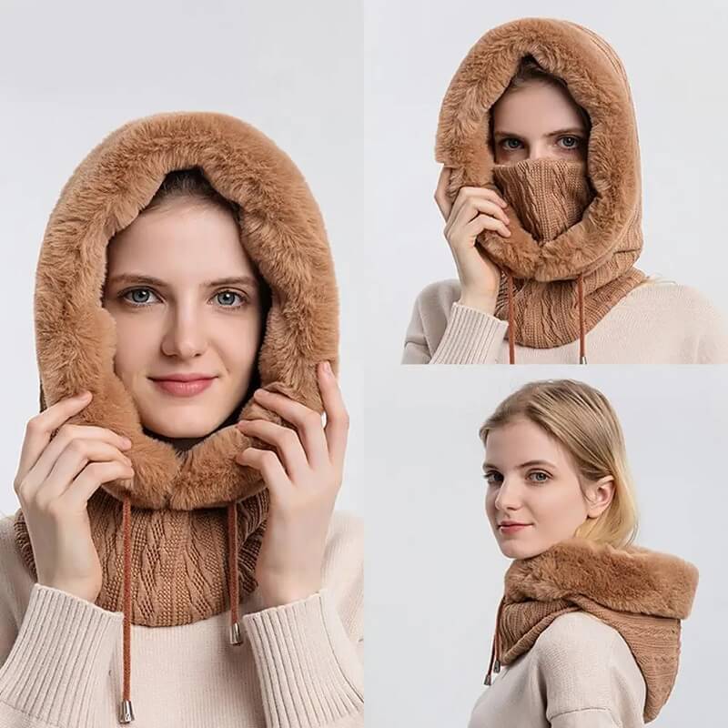 3-In-1 Winter Hooded Neck Warmer for Women
