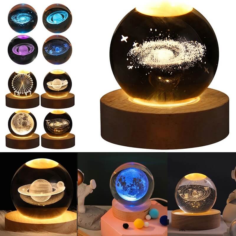 3D Crystal Ball Table Lamp