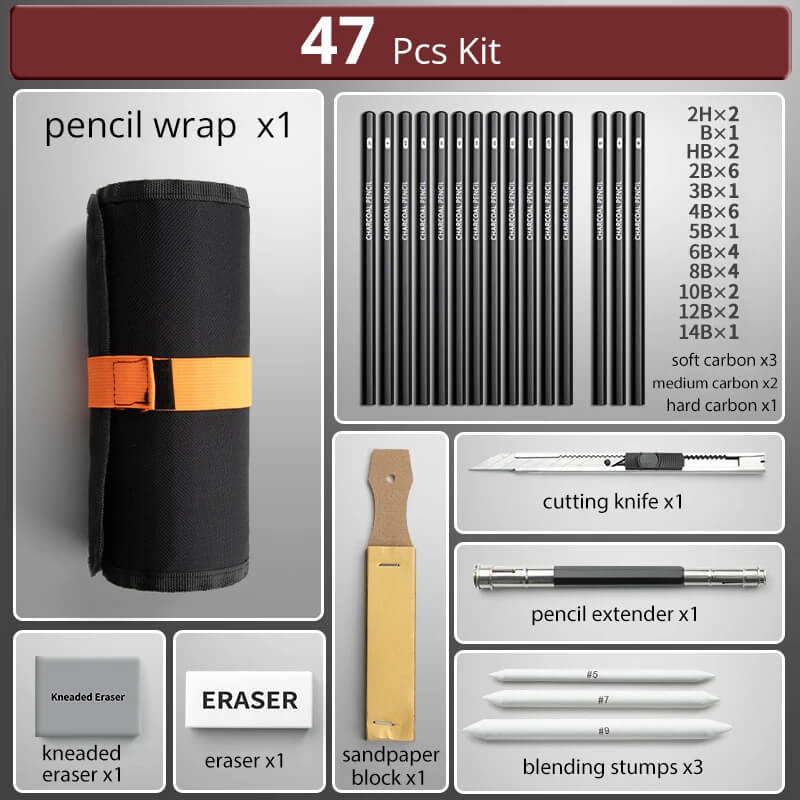 27/38/47-PC's Roll Up Canvas Pencil Wrap