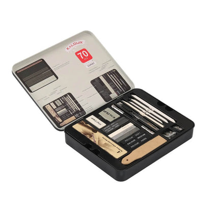 70-Piece Drawing & Sketching Set with Metal Case