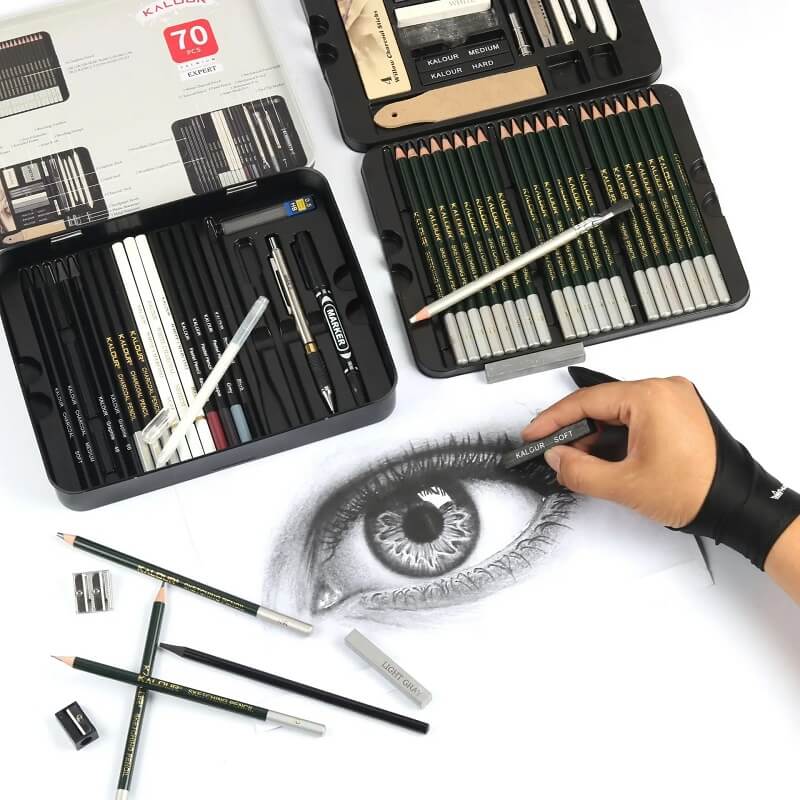 70-Piece Drawing & Sketching Set with Metal Case