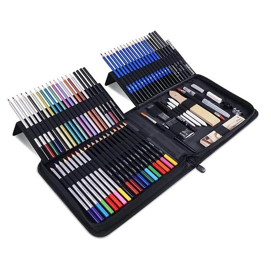 Professional 83-Piece Art Kit for Drawing & Coloring