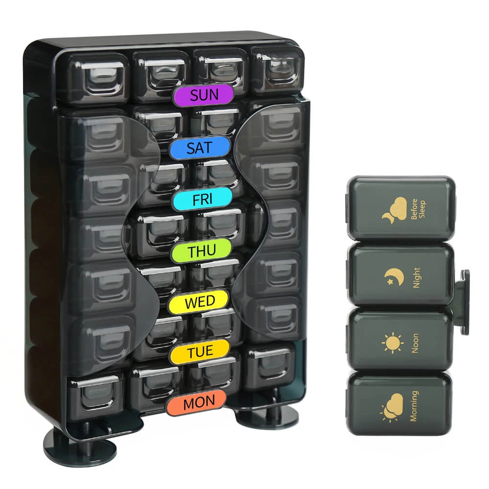 Weekly Pill Organizer - 4 Times a Day