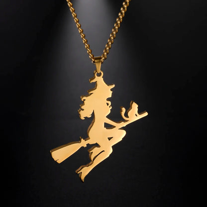 Witch Cat Mom Necklace