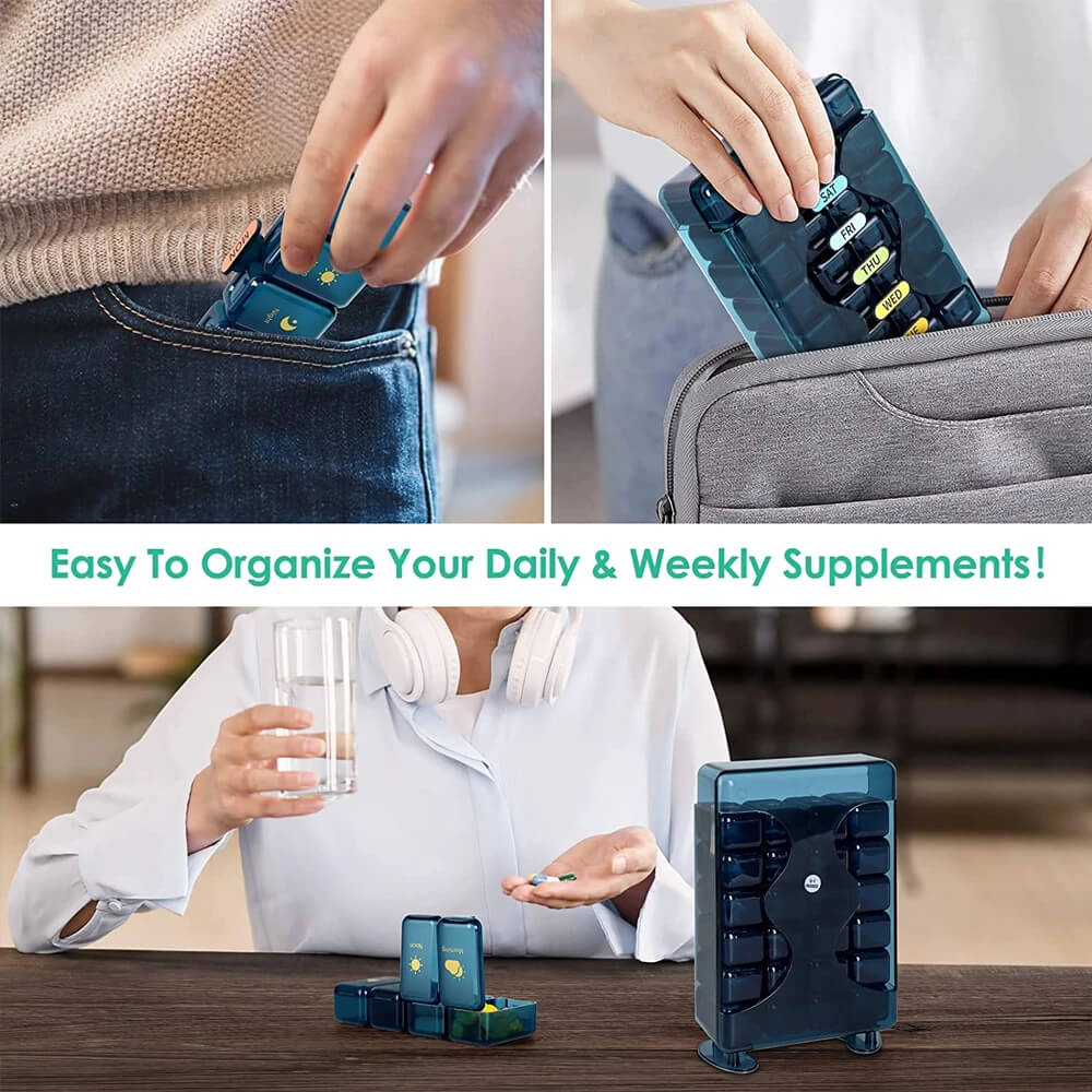 Weekly Pill Organizer - 4 Times a Day