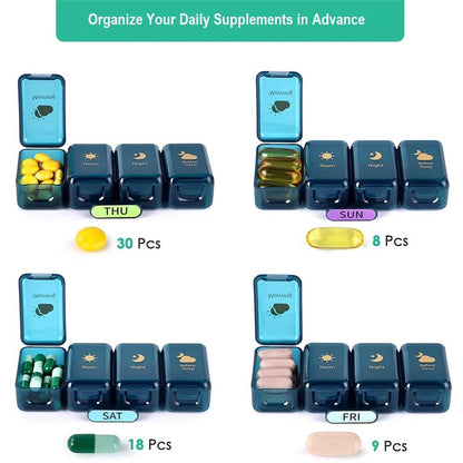Weekly Pill Organizer - 4 Times a Day