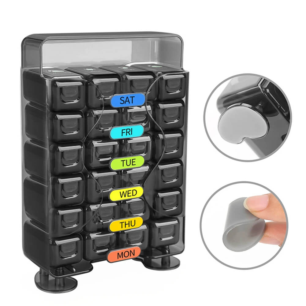 Weekly Pill Organizer - 4 Times a Day