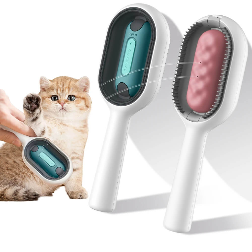 Double-Sided Cat Brush with Water Tank