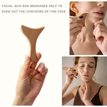 8 PCs Wooden Face Massager Set with Bag - Maderoterapia Facial Kit