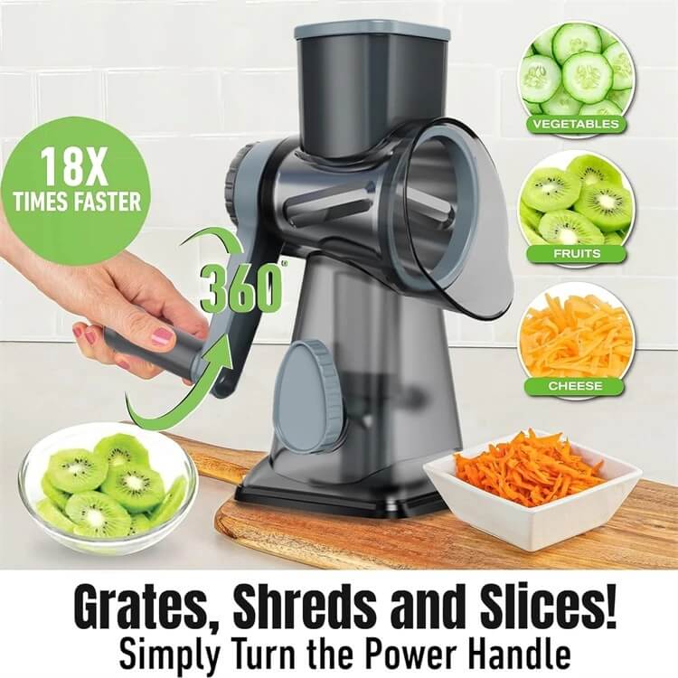 3-in-1 Rotary Slicer, Shredder & Grater