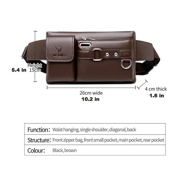 Water-Resistant Vegan Leather Crossbody Bag