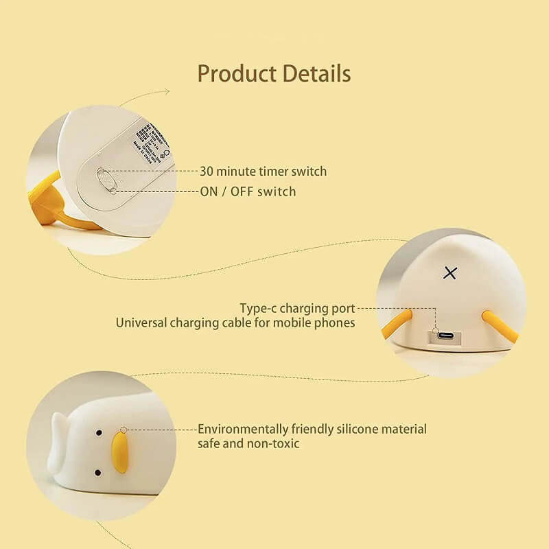 Lying Duck Squishy Night Light