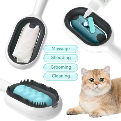 Double-Sided Cat Brush with Water Tank