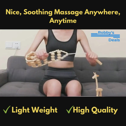 Wood Back Massager Roller Rope