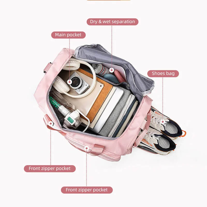 Multi-Purpose Sports & Travel Bag for Women with Shoe Compartment